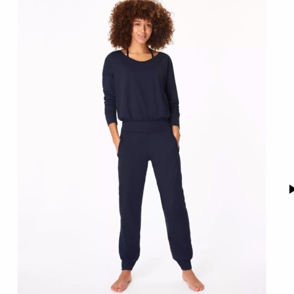 Sweaty Betty Gary Long Sleeve Navy Jumpsuit Small